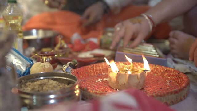 Indian Wedding Rituals with Bride and Groom Performing Sacred Traditions, Pheras, Mandap Ceremony, and Cultural Marriage Customs