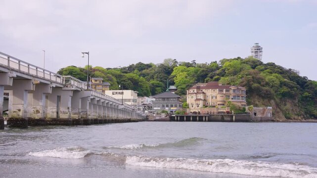 Enoshima Island, Kanagawa Prefecture Japan. Peaceful Shonan Coastline