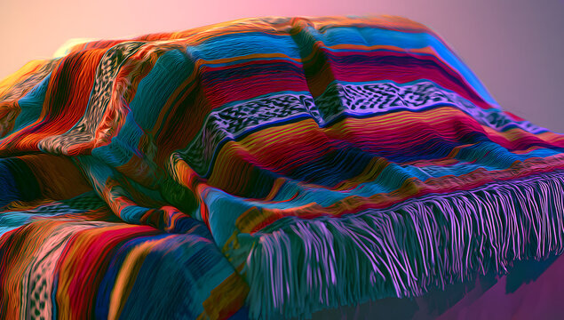 An image with a Mexican blanket stripe or poncho serape background for Cinco de Mayo.