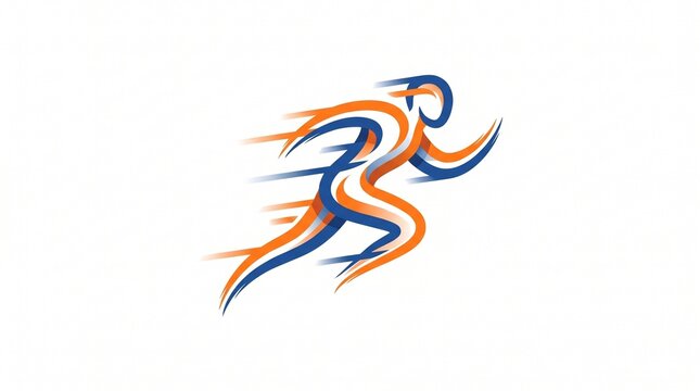 Dynamic Abstract Runner Sprinting Silhouette Icon