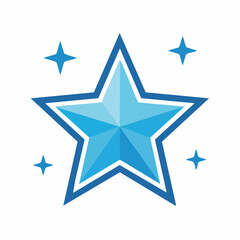 Obraz premium Blue Star with Sparkles Icon