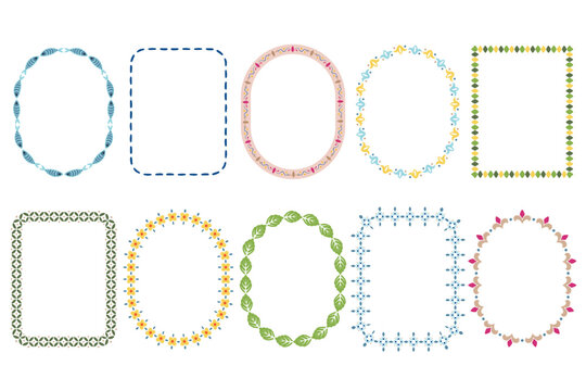 Set of hand drawn colorful vector frames. Summer amazing borders for invitations, cards.