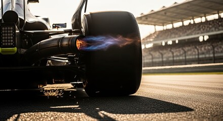 Naklejka premium Racing car speeding on track circuit.