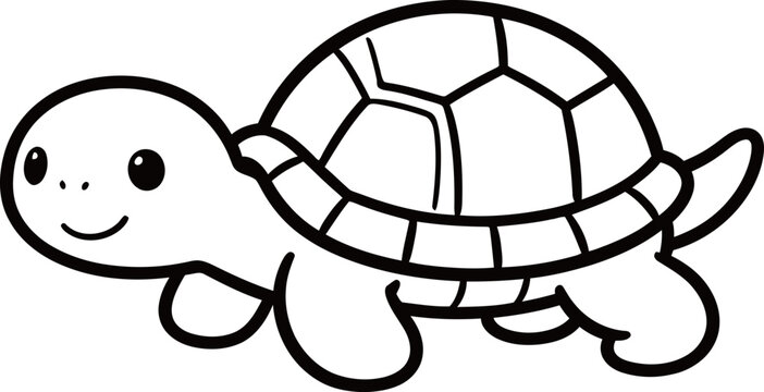 Cartoon illustration of a smiling turtle with a patterned shell