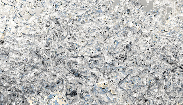 Abstract pattern with swirling gray and white shapes, resembling a textured surface.