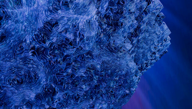 Abstract blue textured pattern with intricate wavy lines creating a dynamic visual effect.