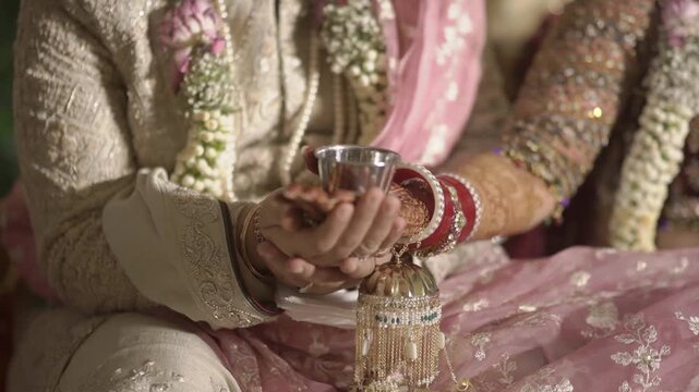 Indian Wedding Rituals with Bride and Groom Performing Sacred Traditions, Pheras, Mandap Ceremony, and Cultural Marriage Customs