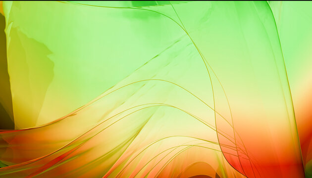 Abstract colorful gradient with flowing green and orange lines creating a vibrant texture.