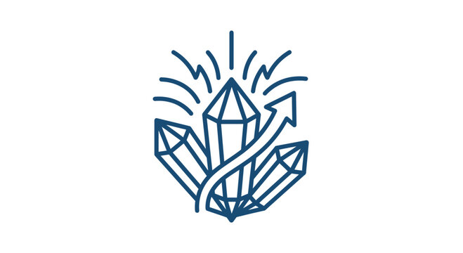Crystal growth arrow representing wealth icon