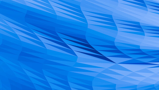 Abstract geometric pattern in varying shades of blue with a dynamic wave-like design.