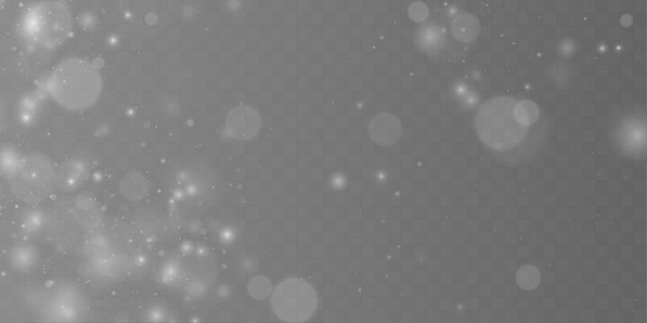 Holiday glitter bokeh overlay with glowing dust particles and soft shimmer effect for Christmas design, banners and promotional visuals.