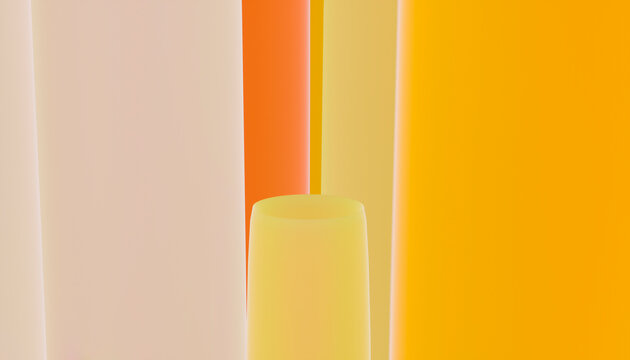 Abstract close-up of colorful vertical translucent shapes in warm tones.