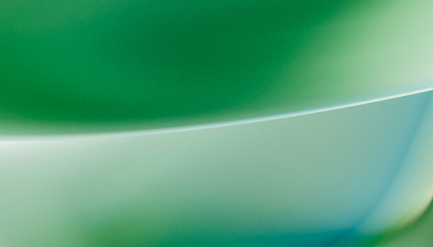 Abstract image with smooth green and blue curves and gradients creating a soft, flowing design.