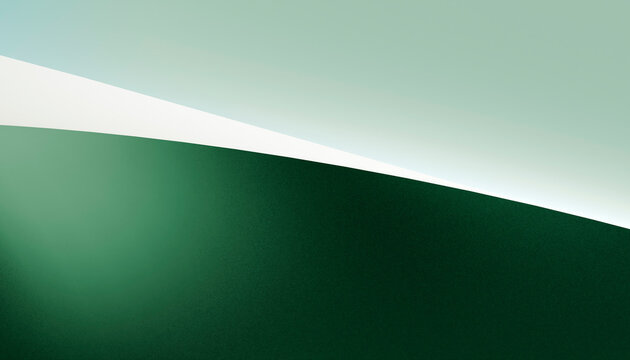 Abstract design with smooth green and white curved shapes and a gradient background.