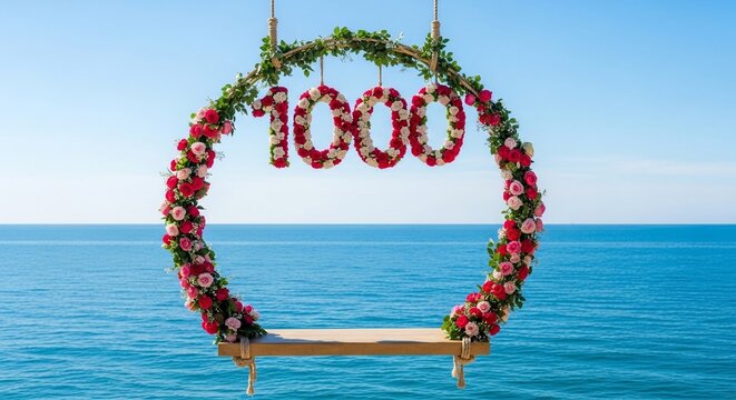 Floral swing circle installation