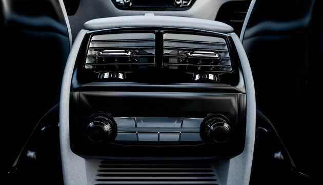 Close-up of a car interior showing modern air vents and control knobs.