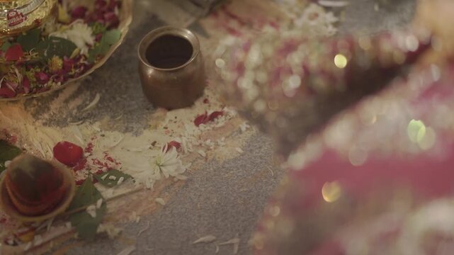 Indian Wedding Rituals with Bride and Groom Performing Sacred Traditions, Pheras, Mandap Ceremony, and Cultural Marriage Customs
