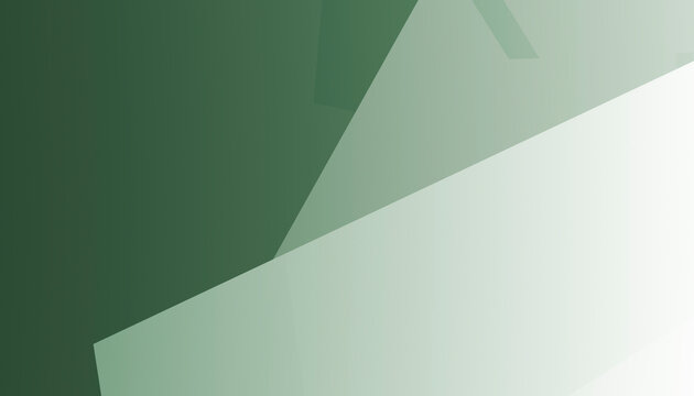 Abstract green geometric shapes with varying shades create a modern, minimalist background.