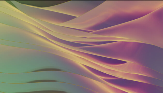 Abstract gradient waves with smooth, flowing shapes in vibrant pastel colors