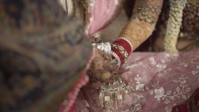 Indian Wedding Rituals with Bride and Groom Performing Sacred Traditions, Pheras, Mandap Ceremony, and Cultural Marriage Customs