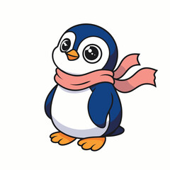 Obraz premium Cute Baby Penguin Vector Illustration