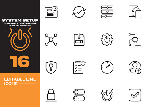 System Setup Configuration Control Panel Management Icon Collection