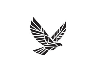 Naklejka premium Geometric eagle bird logo mark emblem hawk