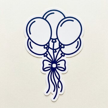 Blue balloons tied with a bow isolated