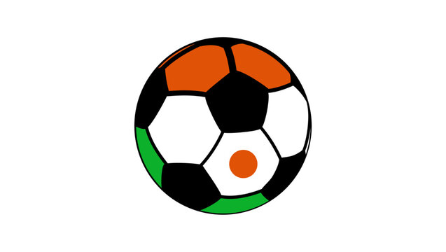 Niger football flag, color vector illustration