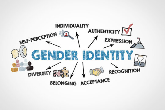 Gender Identity Awareness Diagram Showing Expression Acceptance and Recognition