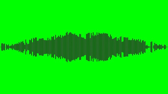 Digital Audio Waveform Representation on a Bright Green Background for Sound Analysis