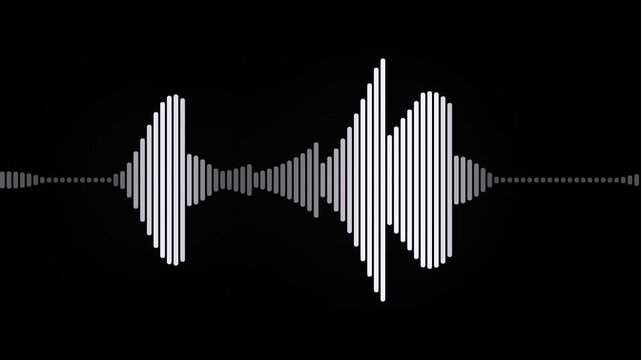 Abstract audio waveform visualization on a black background, representing sound waves and digital audio