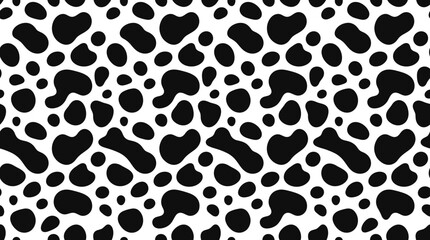 Obraz premium Cow Print Pattern - Black and White Animal Spot Texture