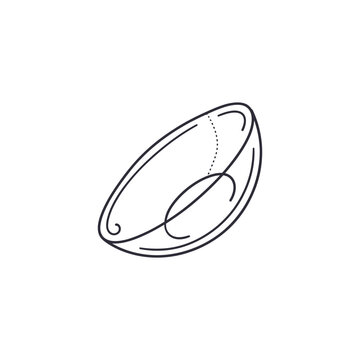 A simple line drawing of a single soft contact lens icon