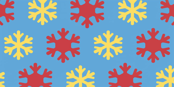 Seamless Christmas winter pattern with trees snowflakes and holiday decorations design