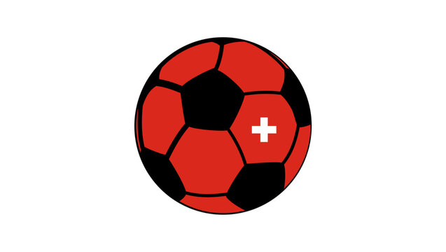 switzerland football flag, color vector illustration