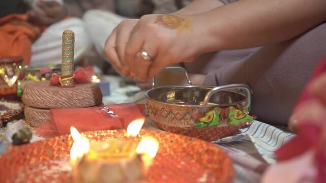Indian Wedding Rituals with Bride and Groom Performing Sacred Traditions, Pheras, Mandap Ceremony, and Cultural Marriage Customs