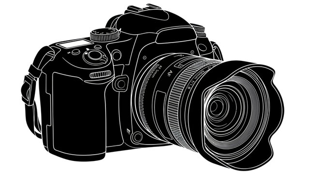 Professional digital slr camera with large lens