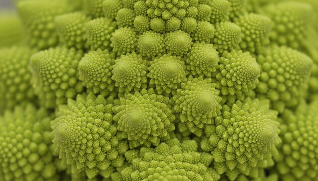 Romanesco broccoli fractal green fibonacci spiral texture