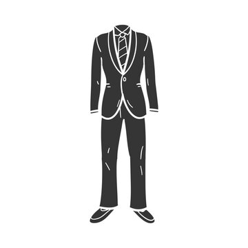 Man Formal Suit Tuxedo Vector Illustration Hand Drawn Groom Menswear Business Fashion Graphic