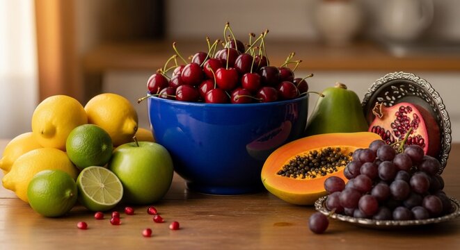 Fresh fruit still life assortment