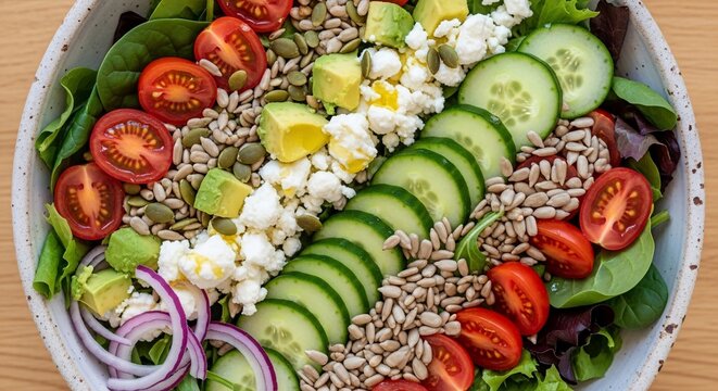 Fresh salad bowl arrangement