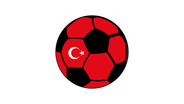Turkey football flag, color vector illustration