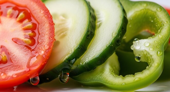 Fresh sliced vegetables composition