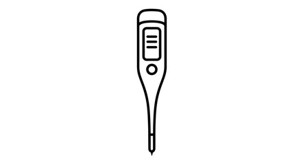 Naklejka premium Digital Thermometer Icon, Medical Device for Temperature Measurement, Health Care Symbol