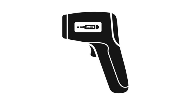 Digital Infrared Thermometer Gun Icon - Non-Contact Temperature Measurement