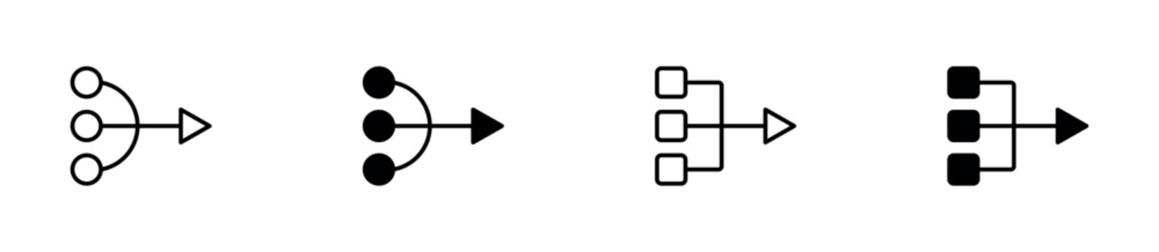 Process Transfer Icon Set. Simplify, Data Transfer and Workflow Processing Symbols. Vector Illustration.