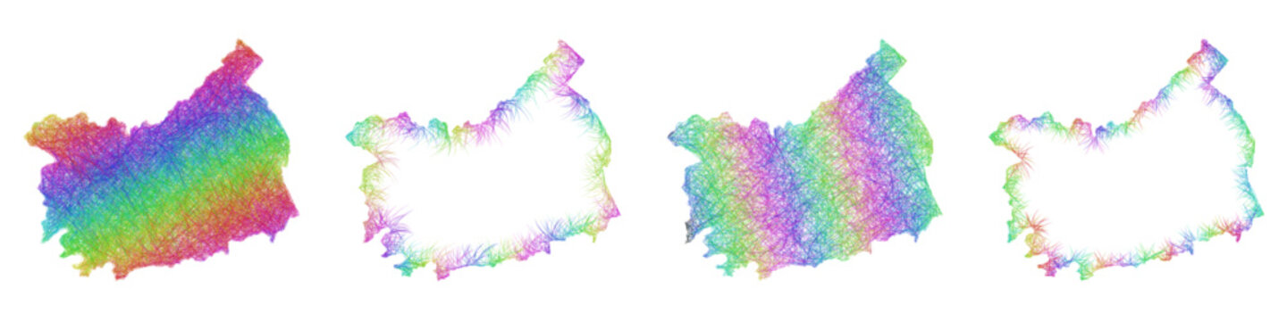 Multicolor sketch Kakamega map design set