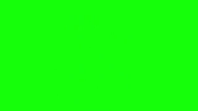 Brown and White Cow Standing Isolated on Bright Green Background in 3D Animation Style