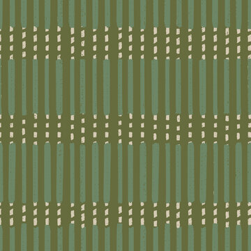 Modern scandinavian neutral green stripes seamless pattern. Monochrome minimalist organic folk design, elegant simple lines African art 